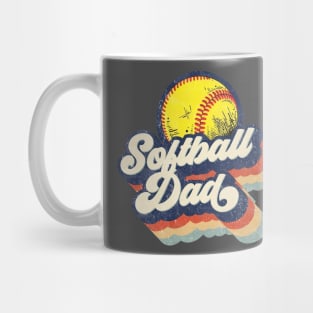 Retro Softball Dad Father's Day Mug